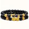 Lucky Pi Xiu Tiger Eye Stone Bracelet Men Handmade Fashion Jewelry Good Fortune