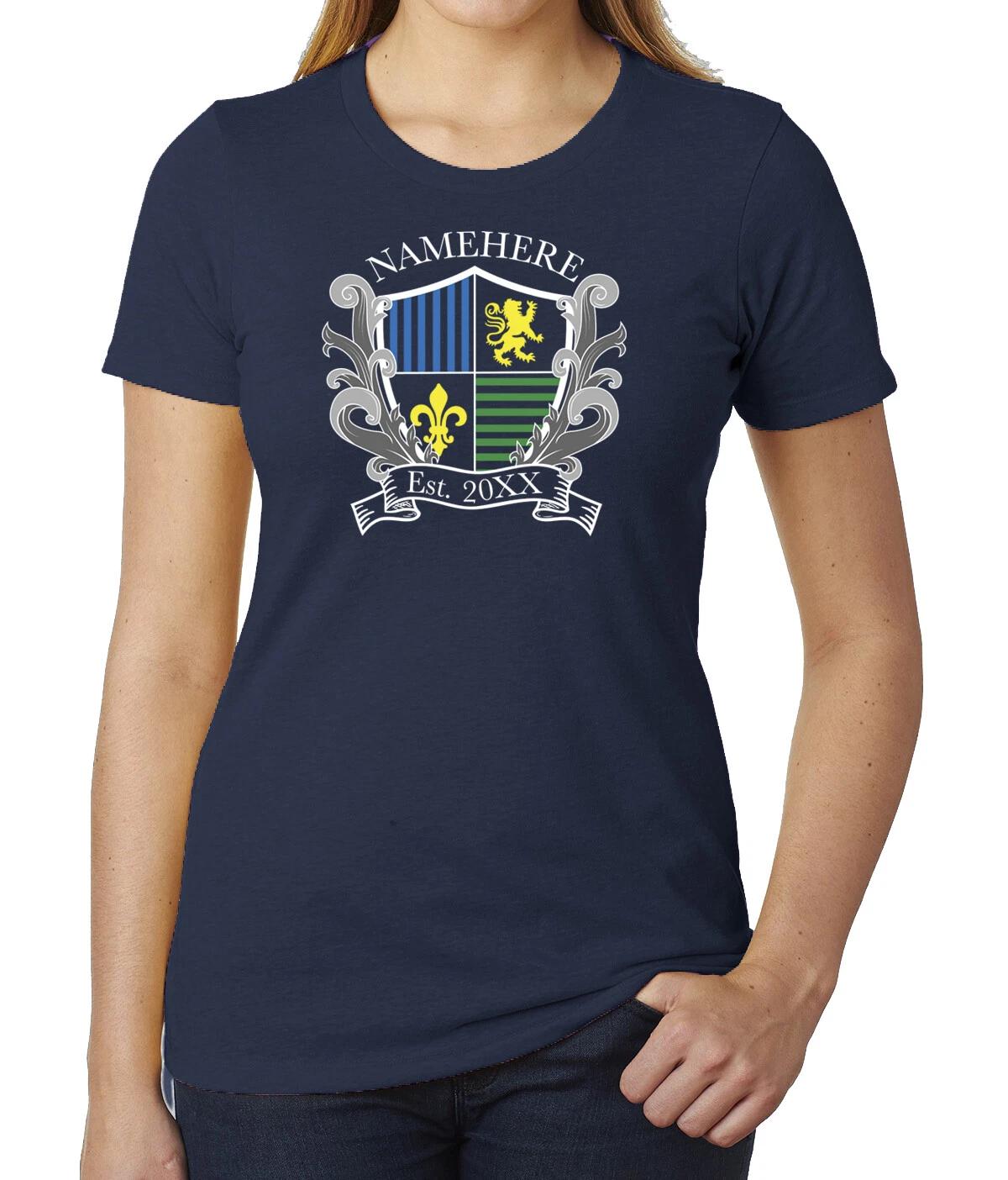 Family Crest with custom family name and date- Family Reunion Woman s T-Shirts XL