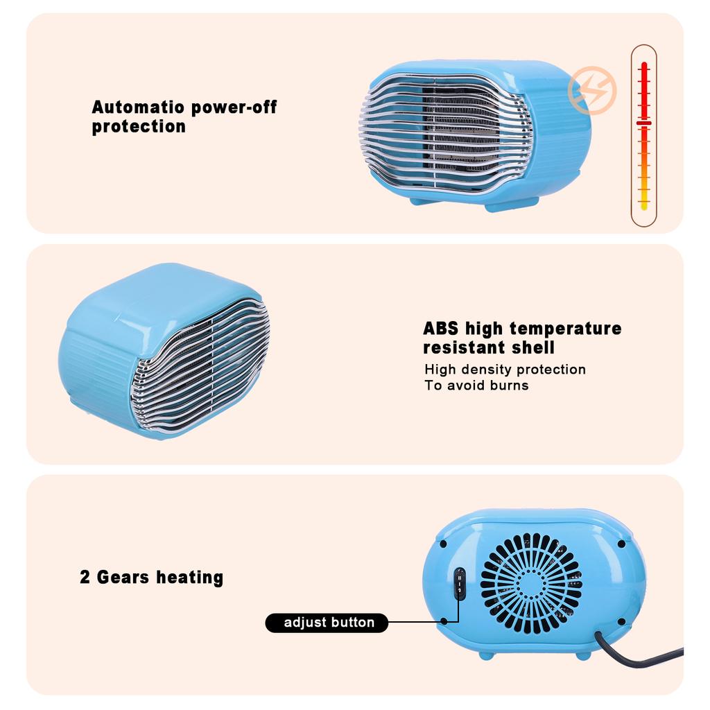 800W Winter Office Mini Electric Desktop Heating Fast Energysaving Fan Heater