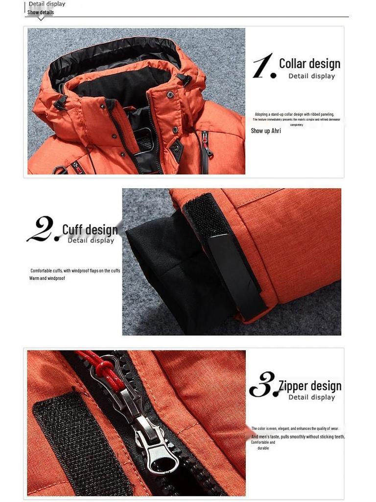 Men's Short Down Jacket with Detachable Hood - Windbreaker, Thickened, Youth Fashion, Cold-Proof