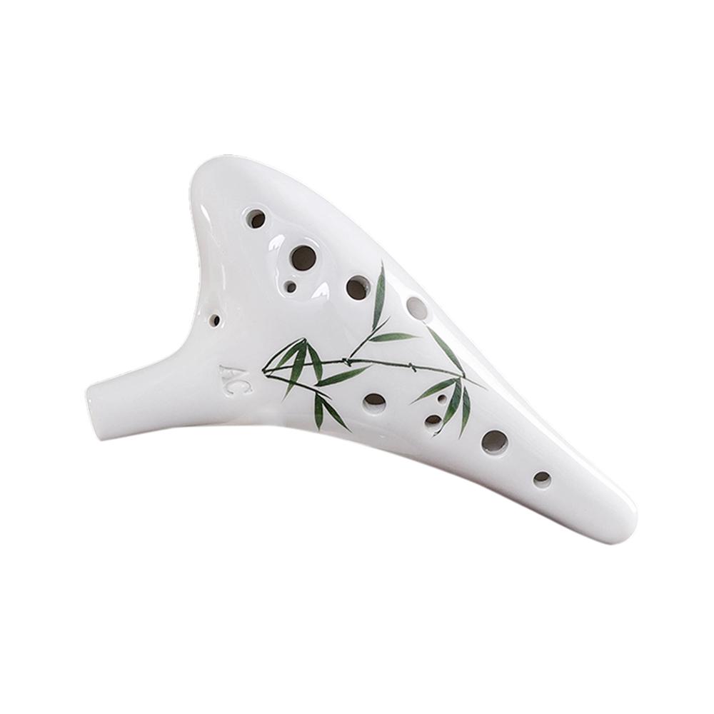 12 Hole C Key White Alto Ocarina, Use AC Key to Play Instrument Ocarina