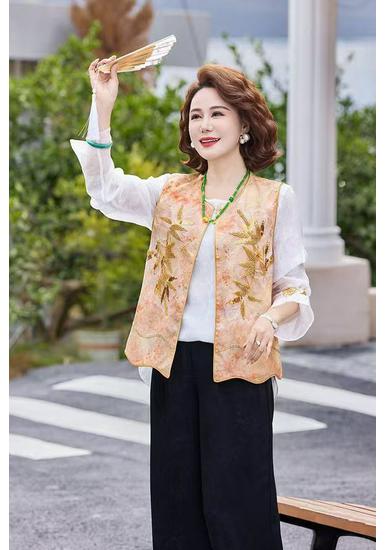Elegant Floral Embroidery Vest for Women