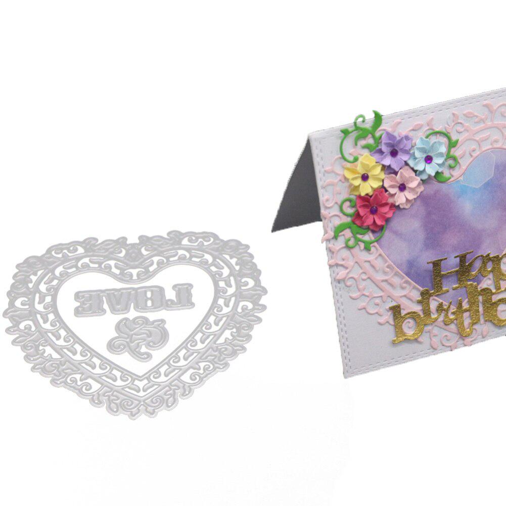 Buy Letter LOVE Metal Cutting Dies Heart Decoration Stencil Dies for ...