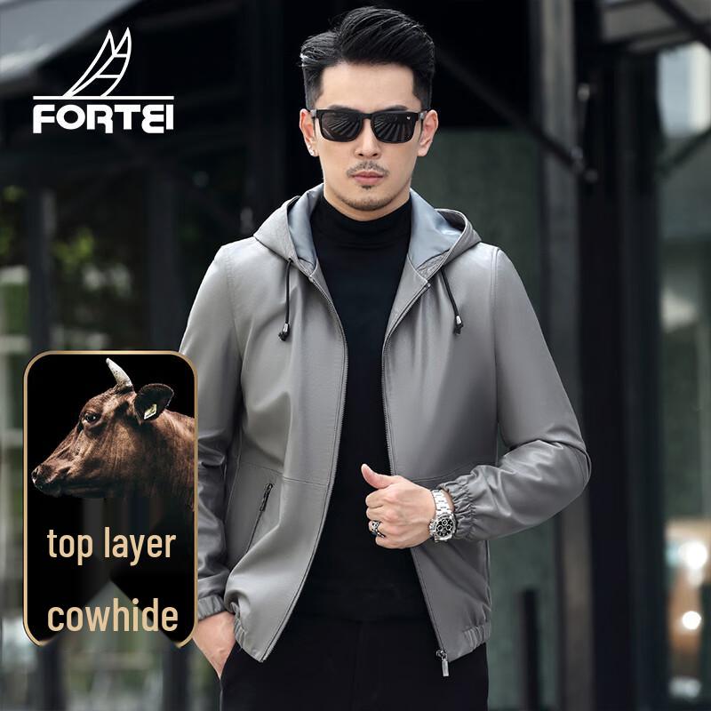 

Мужская куртка с капюшоном из натуральной кожи 2XL