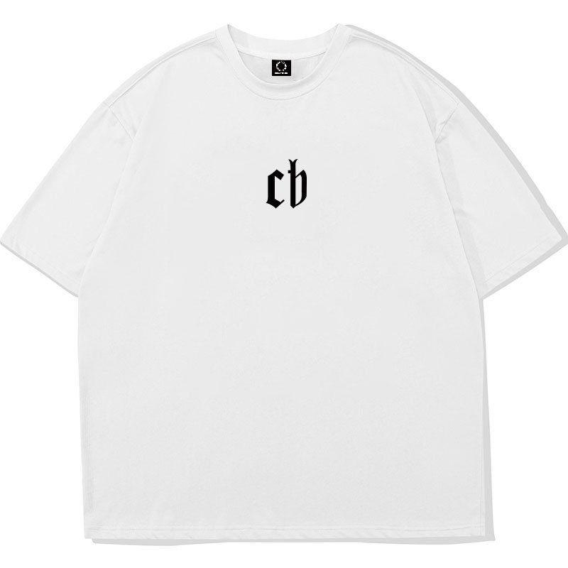 Wassup Heods Short-Sleeve T-Shirt for Men, Heavyweight American High Street Fashion Brand, Loose Fit, Pure Cotton Half-Sleeve, Couple's Summer Wear