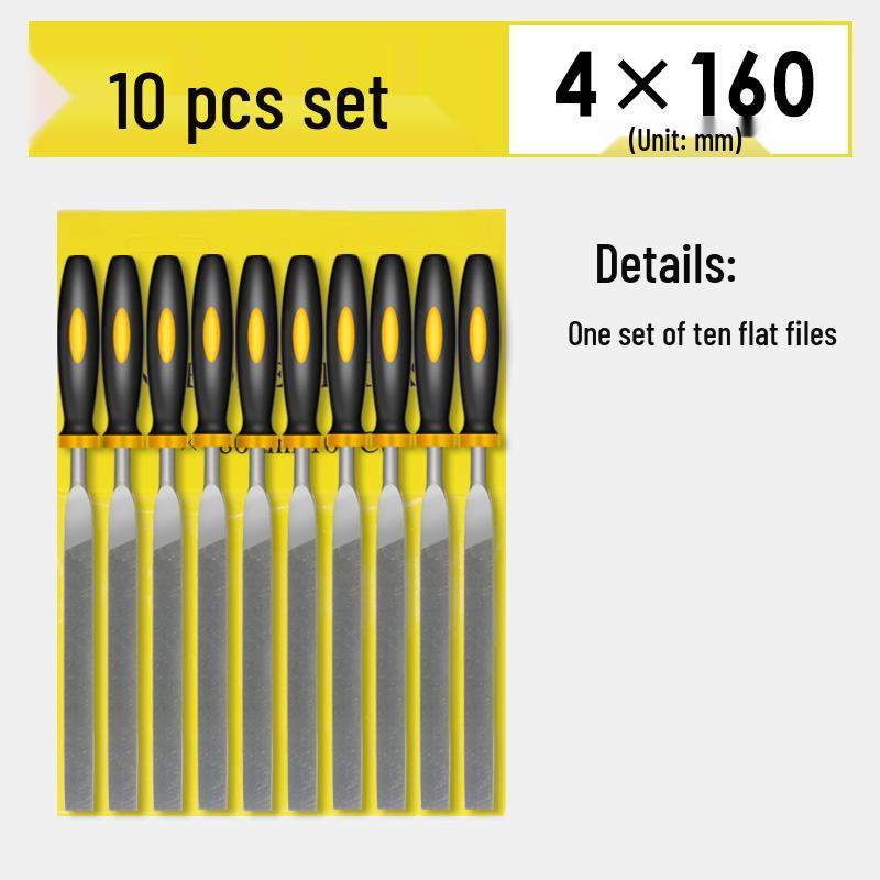 Mini Assorted Steel File Set: Triangular & Flat Files for Metal & Wood Grinding
