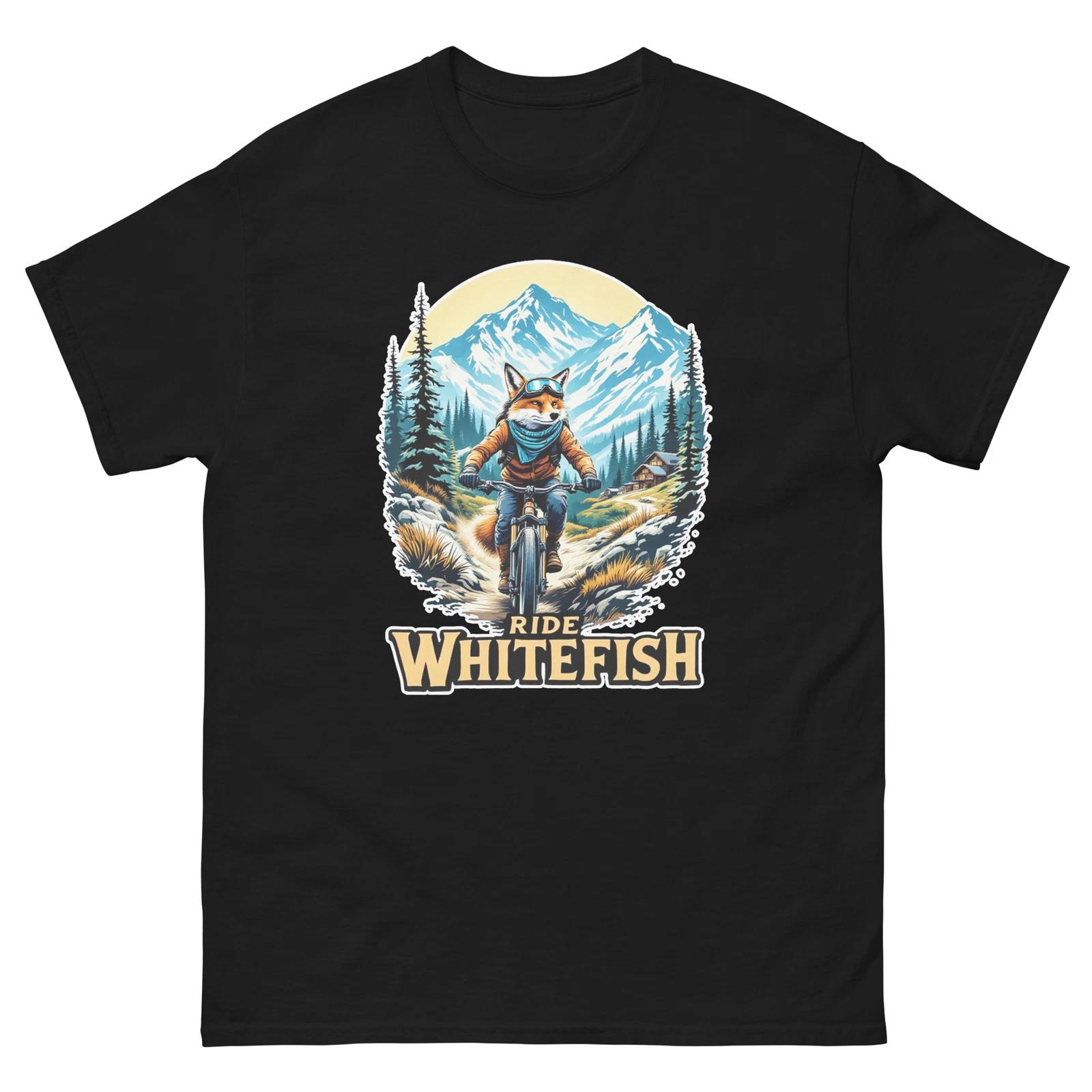 

Ride Whitefish Fox Fun USA Bike Cycling Animal T-Shirt 4XL