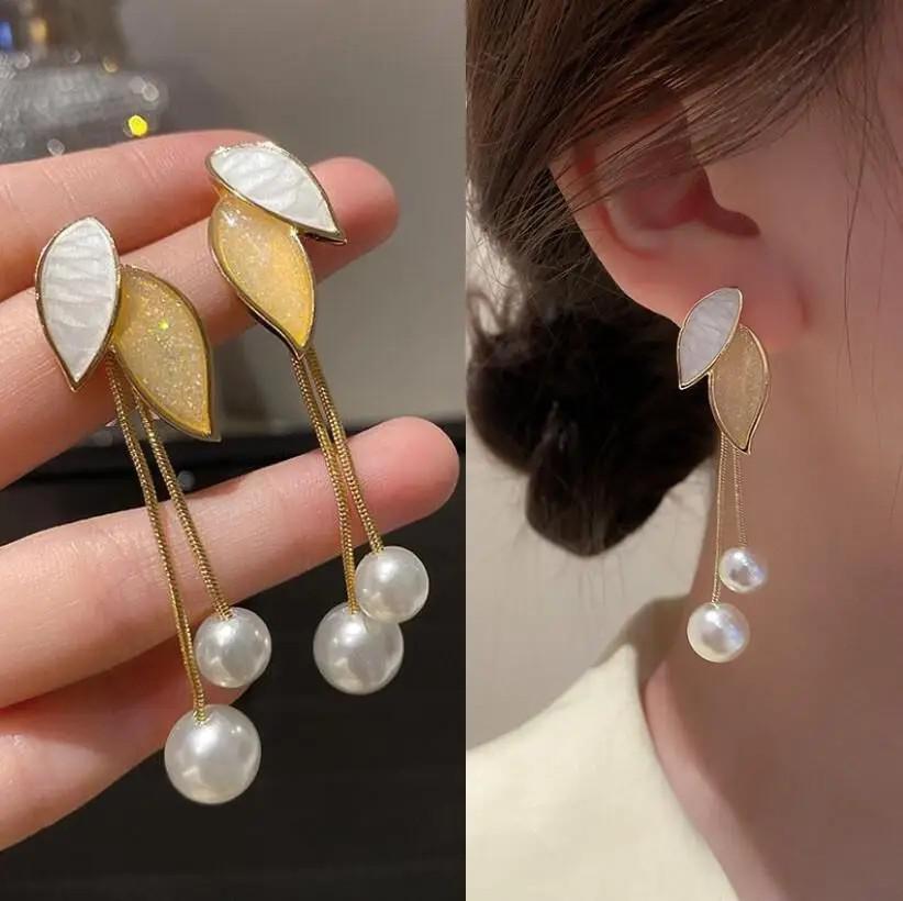 925 Silver Needle Korean Fashion Long Chain Tassel Earrings For Women Metal Earing Jewelry Trending Women's Drop Earrings