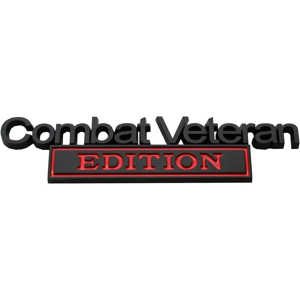 1pc Combat Veteran Edition Emblems 3D Raised Decals Exterior Truck Stickers Fender Veteran Badges Replacement for F150 F250 F350 Chevy Silverado 1500