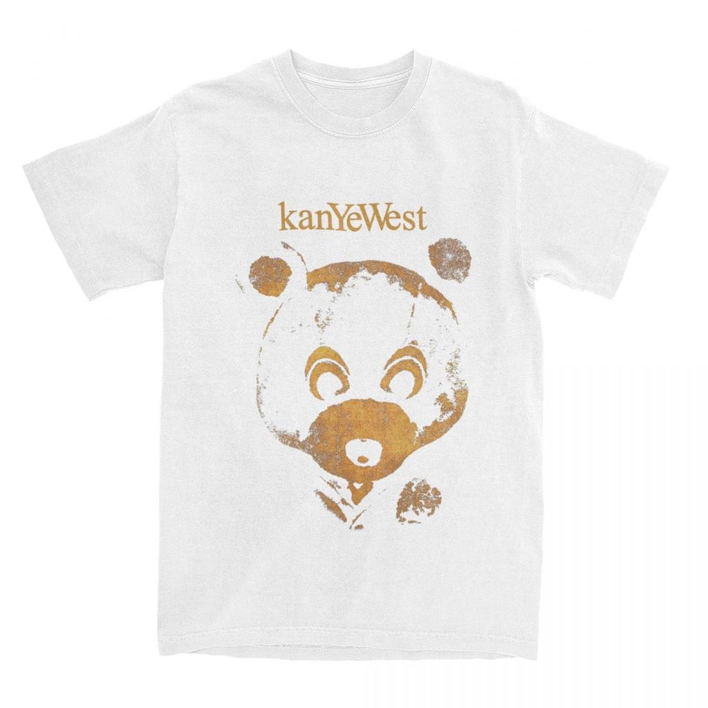 Hiphop Kanye West College Dropout Bear T Shirts Apparel Unisex Women Cotton Hip Hop Rapper Tshirt Short Sleeve Graphic Printing