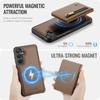 For Samsung Galaxy S25 Case JEEHOOD J12 Magnetic Detachable Zipper Wallet Kickstand Leather Back Cover Magnetic Case