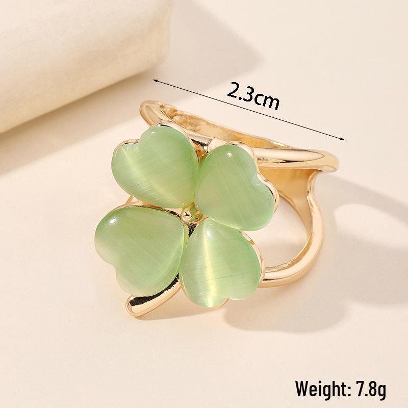 

Пряжка для шарфа из японского кошачьего глаза и четырехлистного клевера из шелка