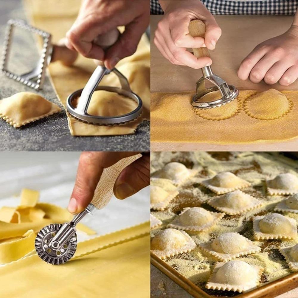 With Wooden Handle Ravioli Maker Mold Dumpling Lace Cookie Mold Quality Pastry Press Mold