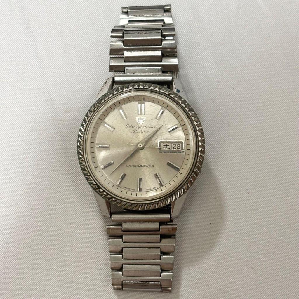 Used Free Shipping] SEIKO5 / Seiko 5 / Sportsmatic / Deluxe / Silver / Day-Date / Automatic Watch / Working Condition / Operational / Used Item