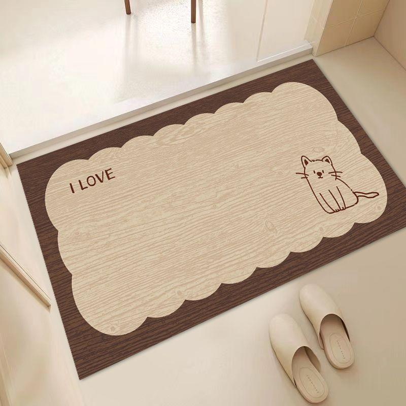 

Диатомовая грязь ванная комната абсорбирующий коврик для пола, дверной коврик для пола, коврик для входа в туалет, грязеотталкивающий бытовой коврик для пола в ванной 40X60cm 15.7X23.6in