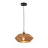 32CM Woven Pendant Light Hemp Rope Boho Chandelier Rustic Farmhouse Chandelier Light for Dining Room Living Room Bedroom Brown