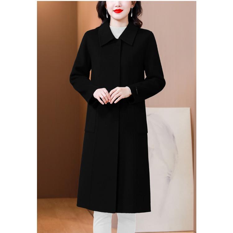 Eleganter Wollmantel in Übergröße für Damen, modische und schlank machende lange Jacke in High-End-Qualität