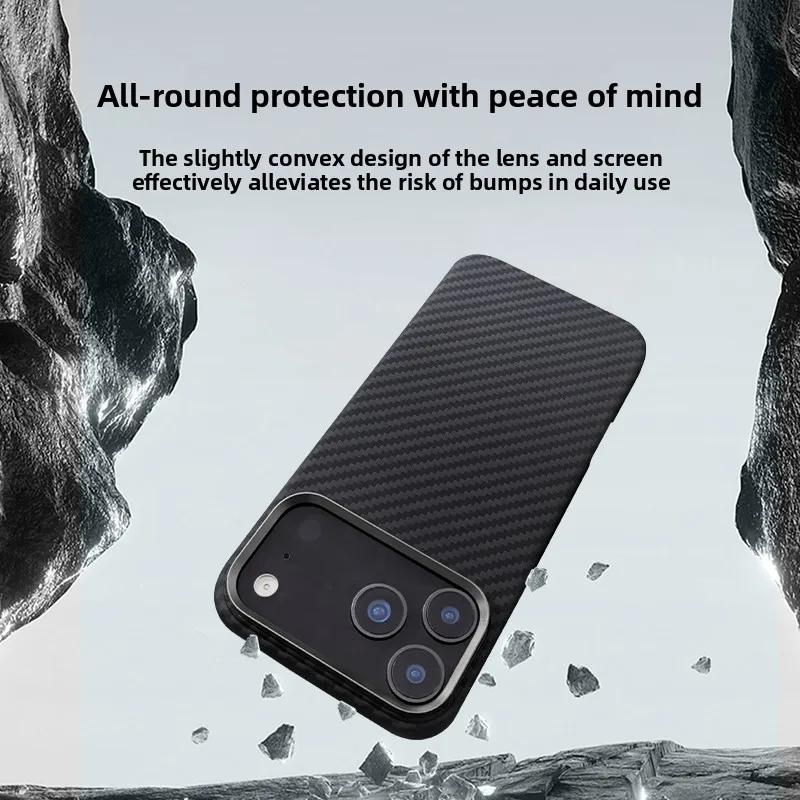 Ultra Slim Real Aramid Kevlar Carbon Fiber Business Case For 17 Air Pro Max Magnetic Charging Shockproof Protective Cover