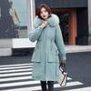Women's Medium and Long Cotton-padded Clothes In Winter Slim-fitting Thickened Fur Collar Down Cotton-padded Jacket