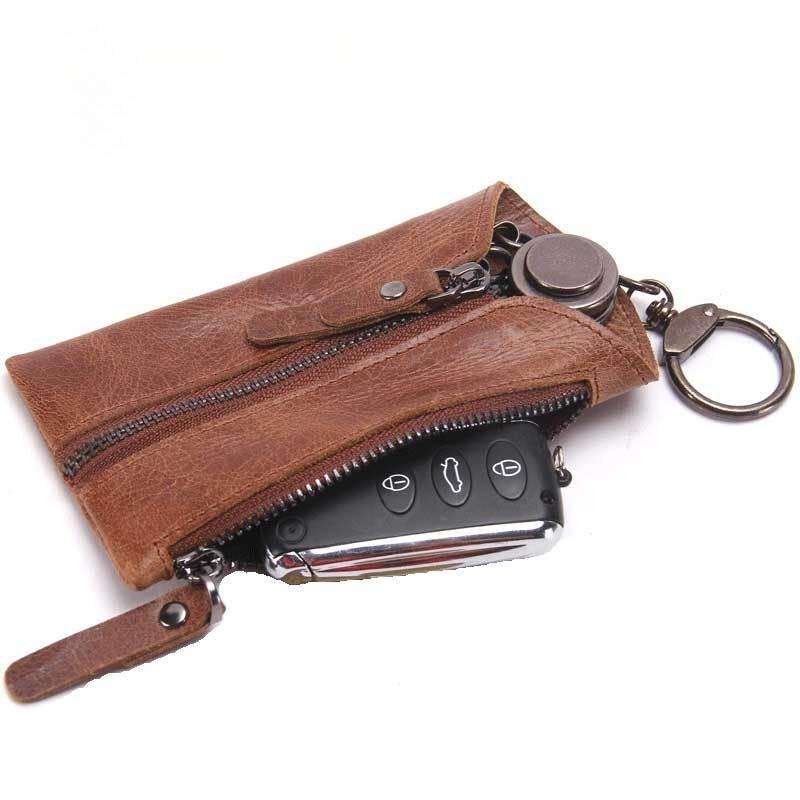 Genuine Leather Key Case Casual Multi-Hook Compact