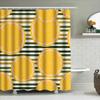 Bright Orange Slice Shower Curtain Waterproof Bathroom Decor Striped Pattern Home Accessories Tiled Washcloth Set