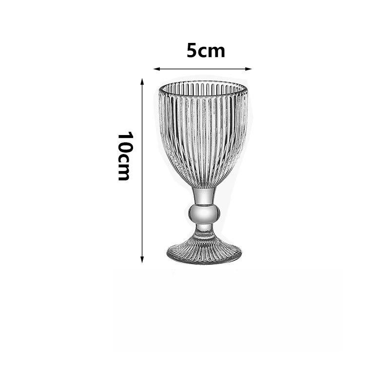 1pcs French Retro Ins Style Horn Embossed Tall Glass Cups Cold Drink Glass Cup Household Transparent Crystal Foreign Wine Glass 1pcs