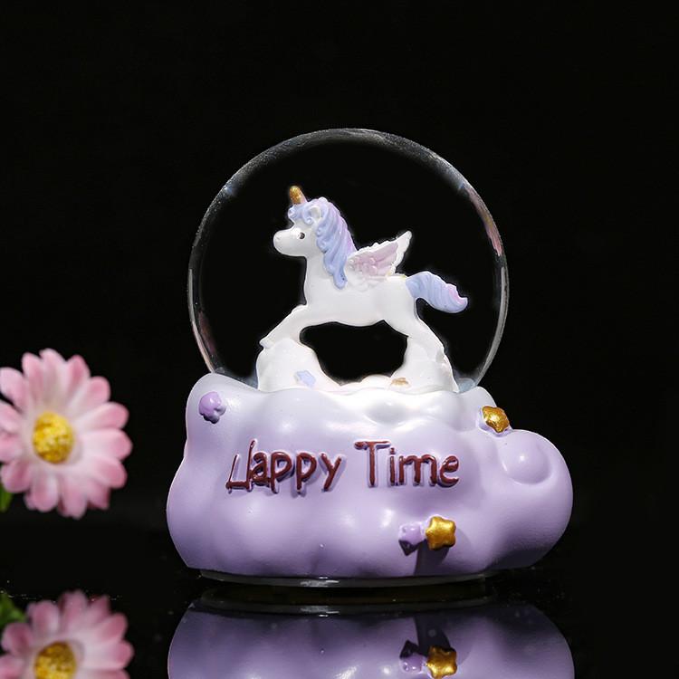Go Pink Merry Round Crystal Ball Glow Cartoon Night Light Button Cell Electric