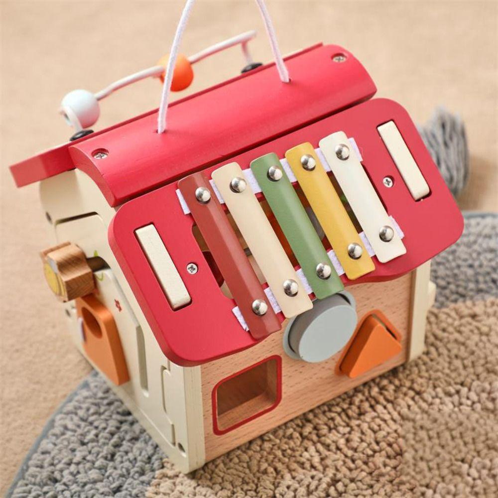 Shape Sorter House Building Blocks Puzzle Toys Musical Instrument Toys  Fine Motor Training