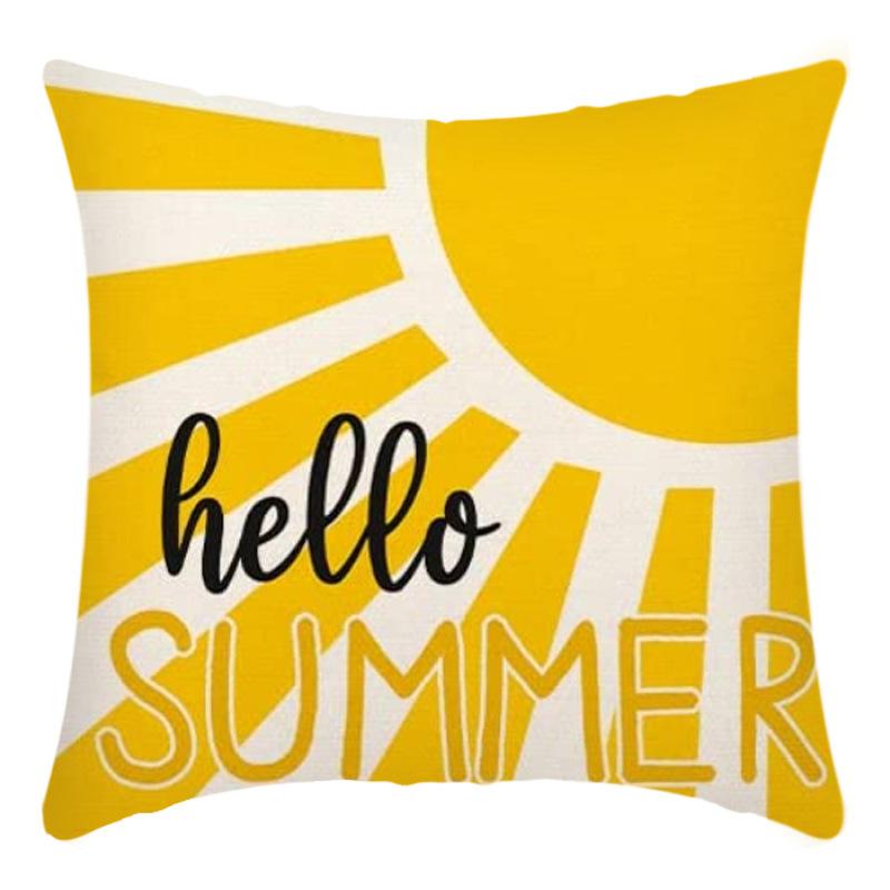 Printed Sunflower Nordic Fresh Home Cotton and Linen Pastoral Style Pillow Living Room Sofa B&B Bay Window Large Cushion Cover