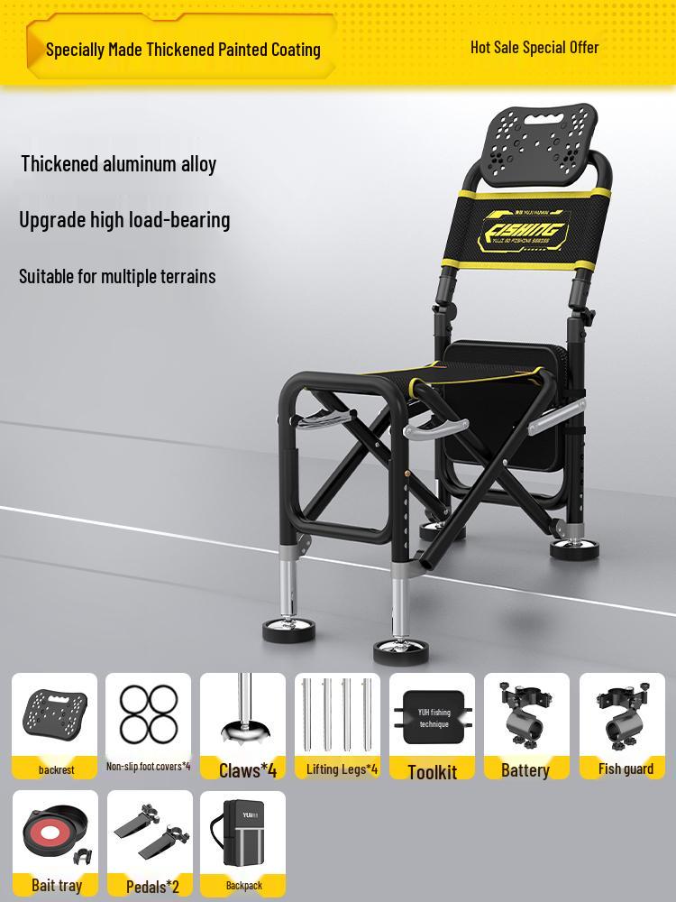 Multi-Functional Folding Fishing Chair: Portable, Reclining, All-Terrain Fishing Seat