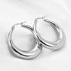 European-American Fashion 18K Gold Ribbed Hoop Earrings, 28MM Stainless Steel, Hot Selling Jewelry