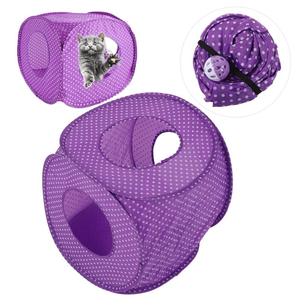 Collapsible Cat Tunnel Maze 3 Holes Cat House Tent Easy to Carry Cat Tunnel Bed Indoor Cats