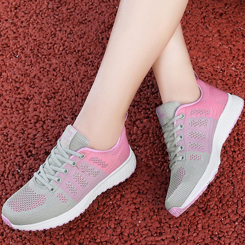 Summer Brand Sports Shoes Women's Shoes Running Shoes Mesh Breathable Lightweight Travel Shoes Student Women Soft-soled Casual Shoes Women