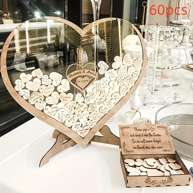 

Wooden Heart-Shaped Butterfly Wedding Party Guest Books Commemoration Wedding New Year Decoration Wedding Birthday Home Ornament Other