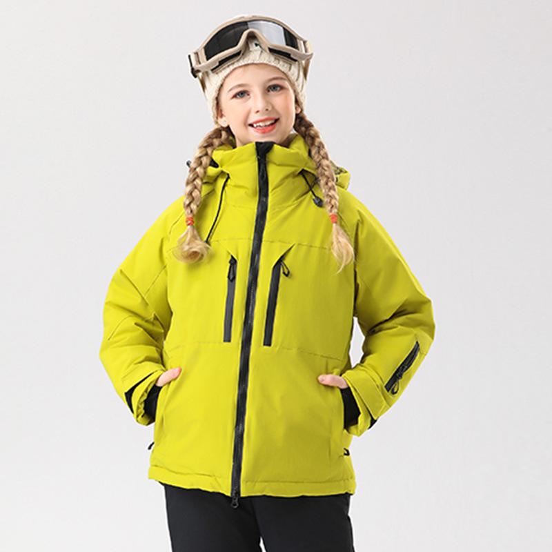 2023 Winter Children's Waterproof Ski Suit - Unisex Hooded, Breathable, and Insulated Jacket