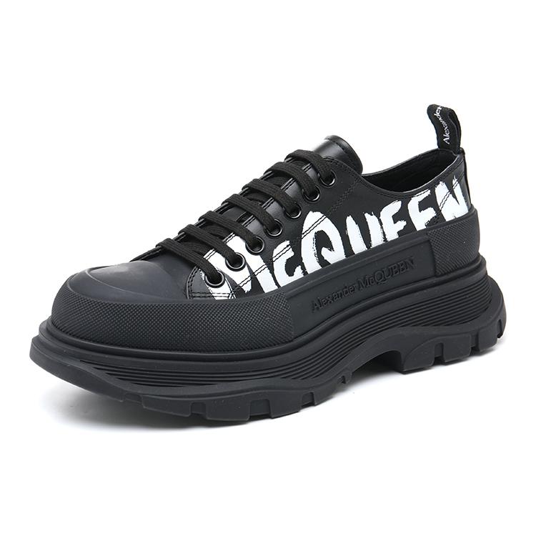 Alexander Mcqueen Chaussures à Lacets 'Black White' avec Semelle Graffiti Slick 711108WIAT61070