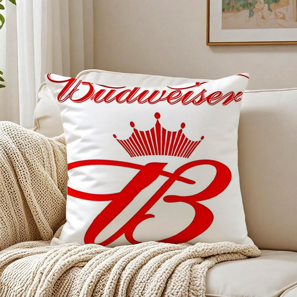 Beer Brand BBudweiser BBudvar Czech Cushion Cover Linen Pillowcase Soft  for Sofa Bed Home Room Decor