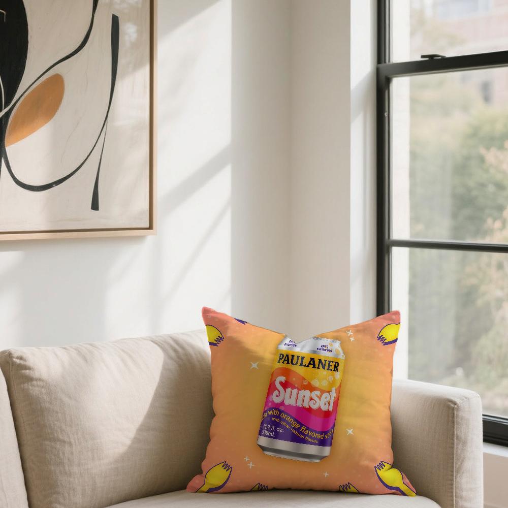 P-Paulaner Spezi cushion cover For Sofa Car Office Cafe Soft And Comfortable Double-Sided Printing Pillow Cover