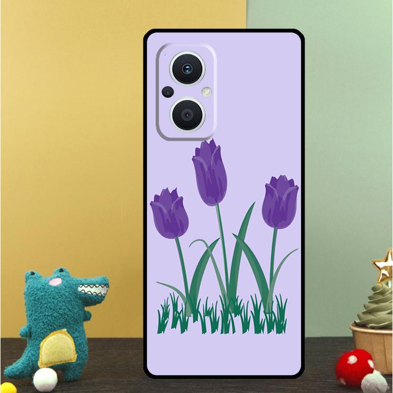 Tulips Flower Spring Case For OPPO Reno 15F 13F 14F 12 11 F 10 14 15 Pro 7 8 Lite OPPO Find X9 X8 X6 X5 Pro Cover