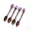 Home Round Bar Natural Amethyst Dessert Tool Tea Spoon Kitchen Supplies Tableware Coffee Spoon