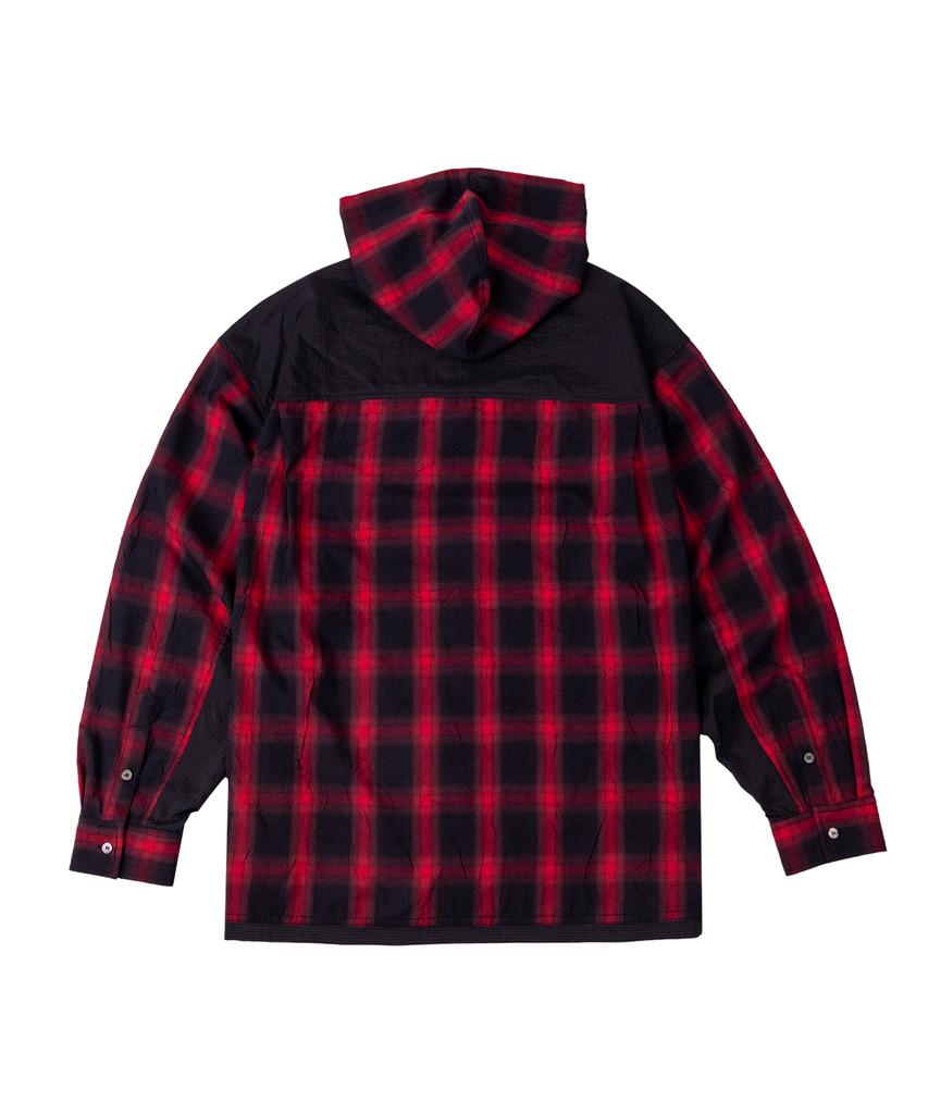 INTERSECTION Crease Check Hoodie [Red]