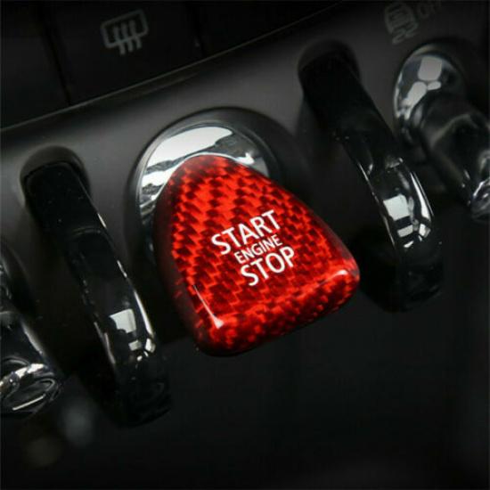 Gloss Pure Carbon Fiber Engine Start Button Sticker For BMW Mini F Series F55