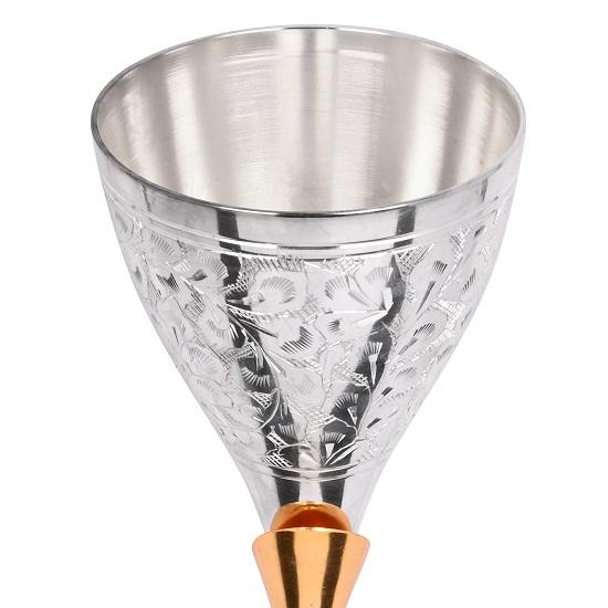 German silver wine goblet in beautiful velvet packaging and carrying bag,  22 cm set of 2 glasses
