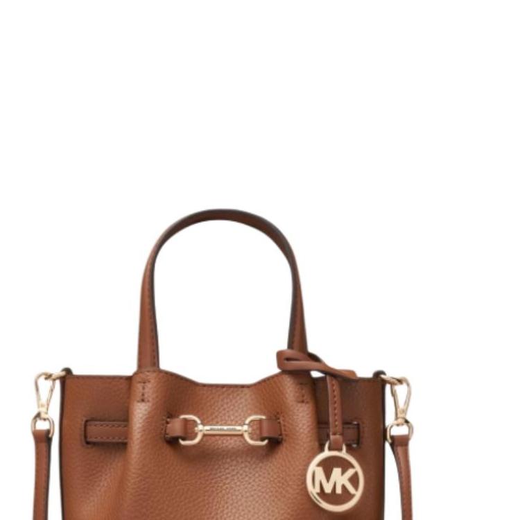 Michael Kors MK Carson Pebbled Leather Shoulder Crossbody Bag Small Women handbags Brown 35S5G2ZC5T-LUGGAGE