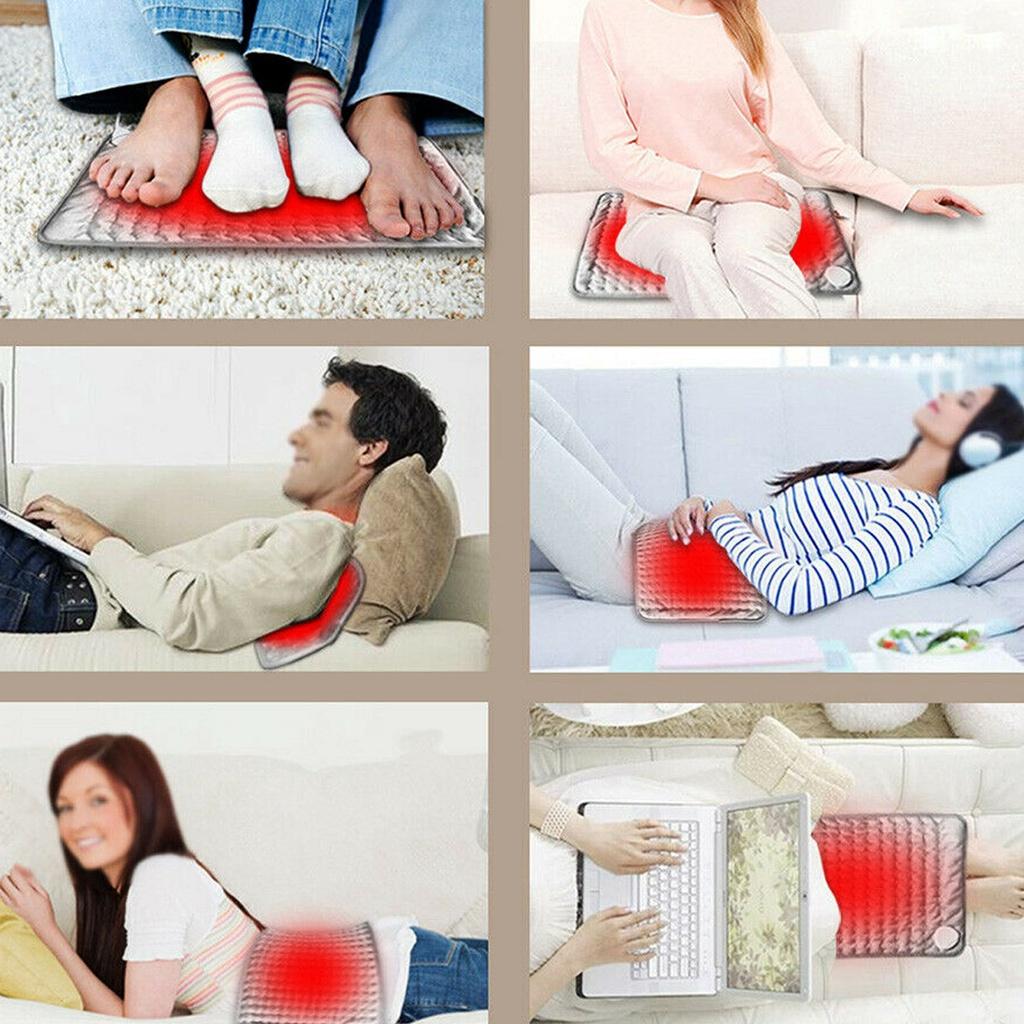 120W 10 Level Electric Heating Pad Timer for Shoulder Neck Back Spine Leg Pain Relief Wrap Temp Heater Pad 43x84cm