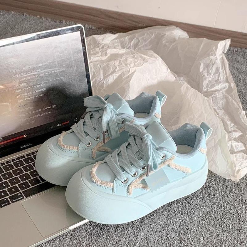 Modieuze Sneakers voor Dames 2025 Nieuwe Lente en Herfst Veelzijdige Schoenen, Dikgezoolde Witte Sneakers, Niche Broodschoenen voor Dames