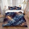 3pcs Bedding Set Galaxy Nebula Includes 1 Comforter + 2 Pillowcases, Without Pillow Inserts, Soft Comfortable, Lightweight Breathable, Print