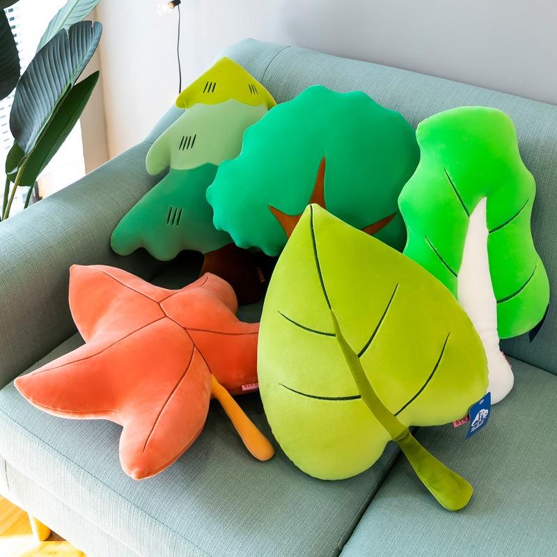 Plush Leaf Pillow For Office Or Home Decor Soft And Comfortable