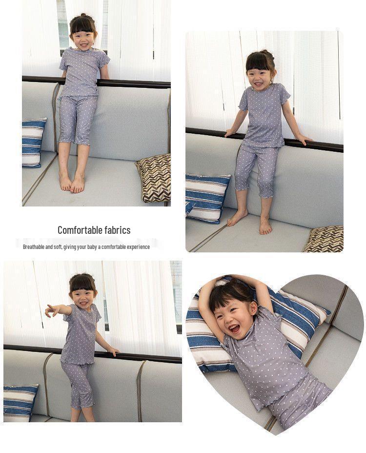 Kids' Summer Airy Pajama Set – Short-Sleeved, Two-Piece Outfit for Boys and Girls, Indoor/Outdoor Wear
