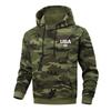Men's Camouflage Printed Letter Embroidered High-weight Hoodie, Men's Trendy Sporty Casual Hoodie